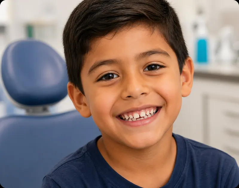 A child being examined for early orthodontic treatment at The Braces Place